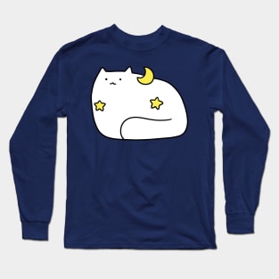 Stars and Moon White cat Long Sleeve T-Shirt